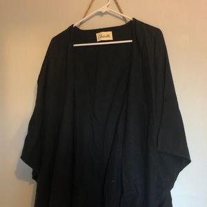 Black wool poncho one size fits all